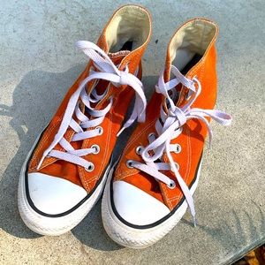 Converse - Orange High Tops - Men’s 5 / Women’s 7